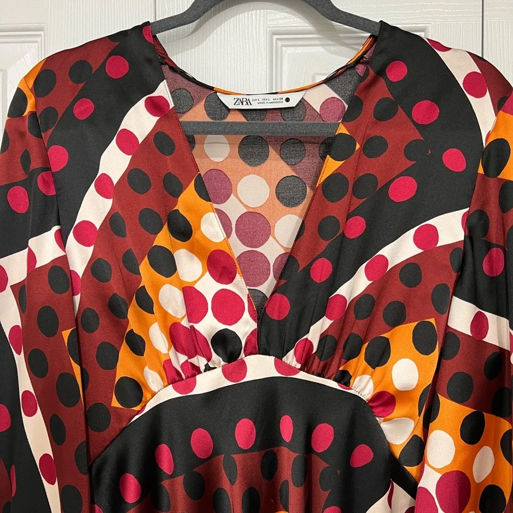 Zara printed midi dress - Picture 2 of 4